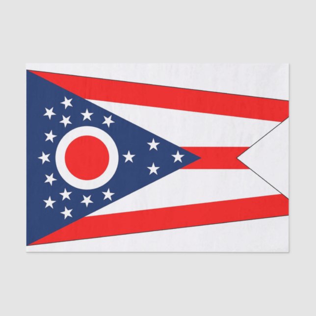 Mousseline Papier de tissu patriotique avec drapeau Ohio (Recto)