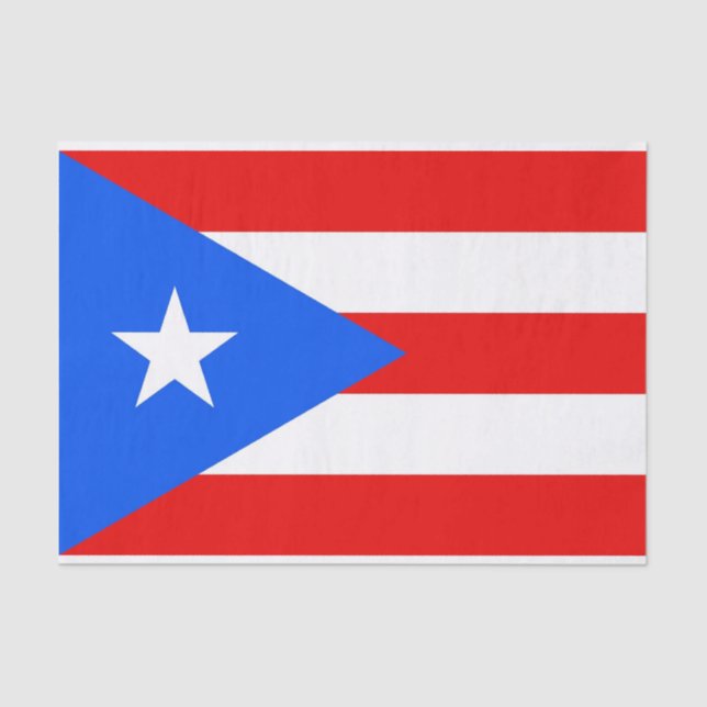 Mousseline Papier de tissu patriotique avec drapeau Porto Ric (Recto)