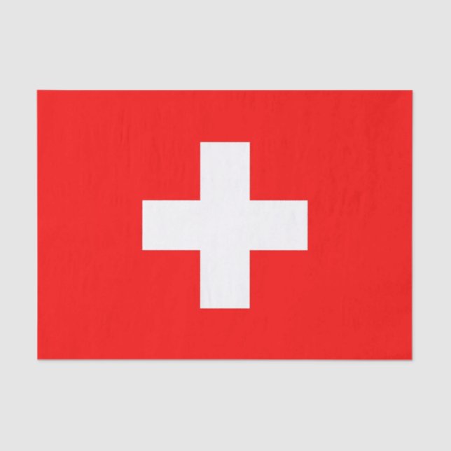 Mousseline Papier de tissu patriotique avec drapeau suisse (Recto)