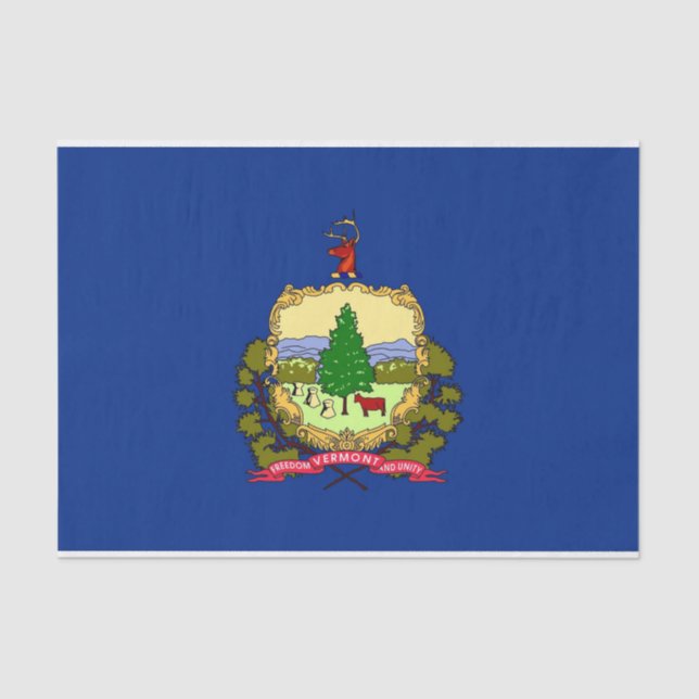 Mousseline Papier de tissu patriotique avec drapeau Vermont,  (Recto)