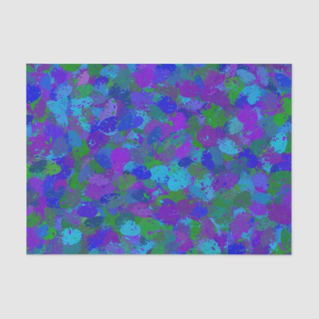 Mousseline Papier de tissu Peacock Colors (Recto)