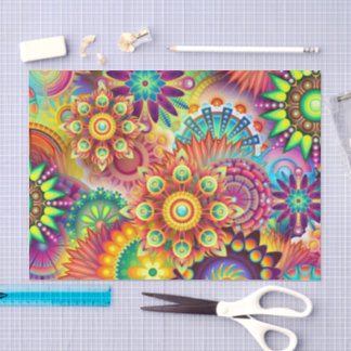 Mousseline Papier de tissu personnalisé coloré (décopauge)