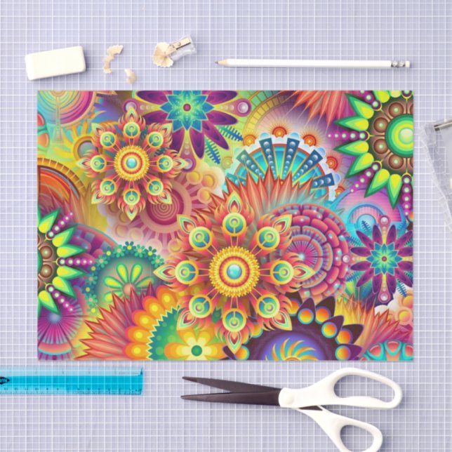 Mousseline Papier de tissu personnalisé coloré (décopauge) (Artisanat)