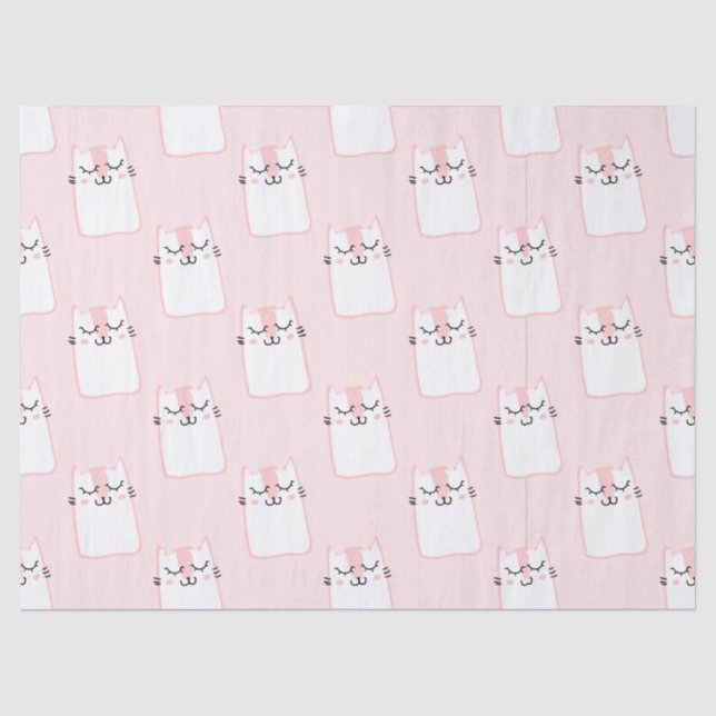 Mousseline papier de tissu pour chats endormis (Recto)