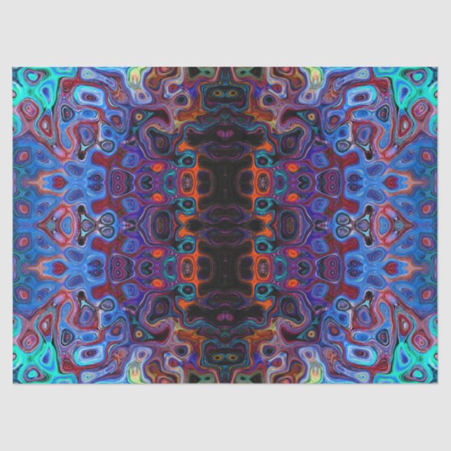 Mousseline papier de tissu psychédélique traditionnel (Recto)