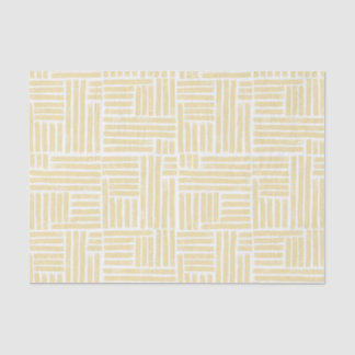 Mousseline Papier de tissu rayé d'encre jaune