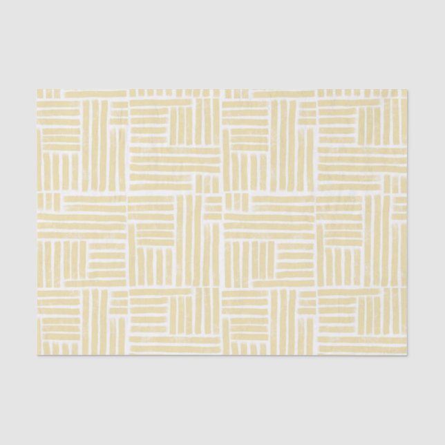 Mousseline Papier de tissu rayé d'encre jaune (Recto)