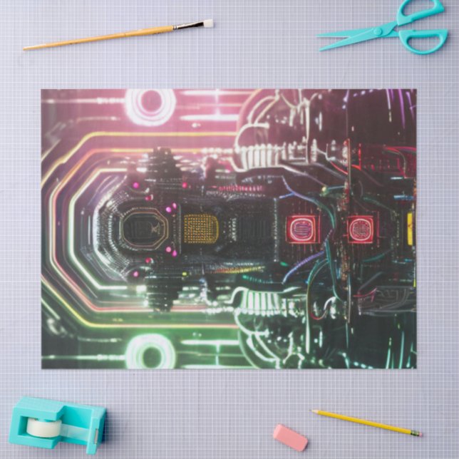 Mousseline Papier de tissu Robot 1 (Artisanat)