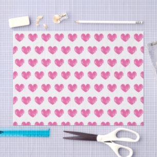 Mousseline Papier de tissu romantique avec coeur rose vintage