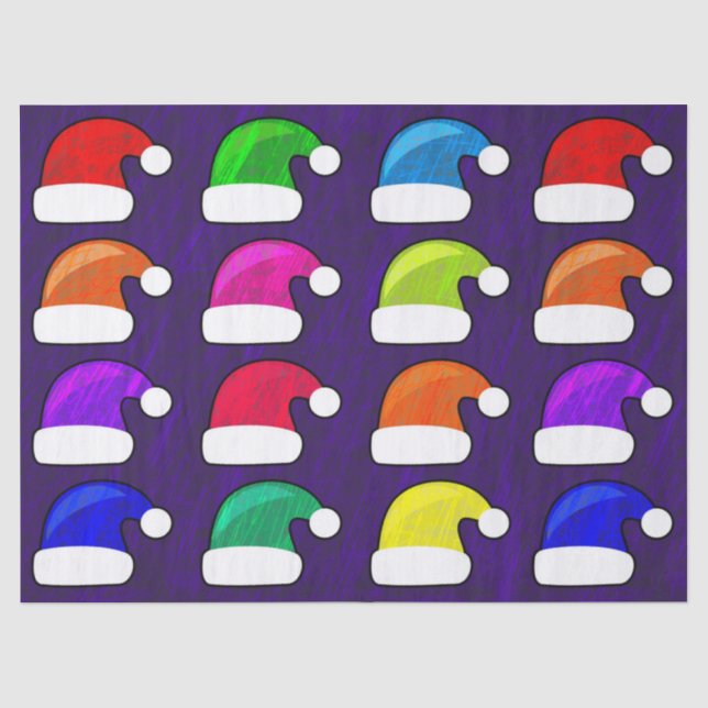 Mousseline papier de tissu santa hats (Recto)