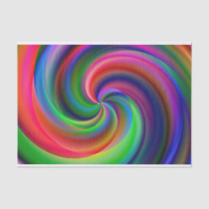 Mousseline papier de tissu tourbillon arc-en-ciel