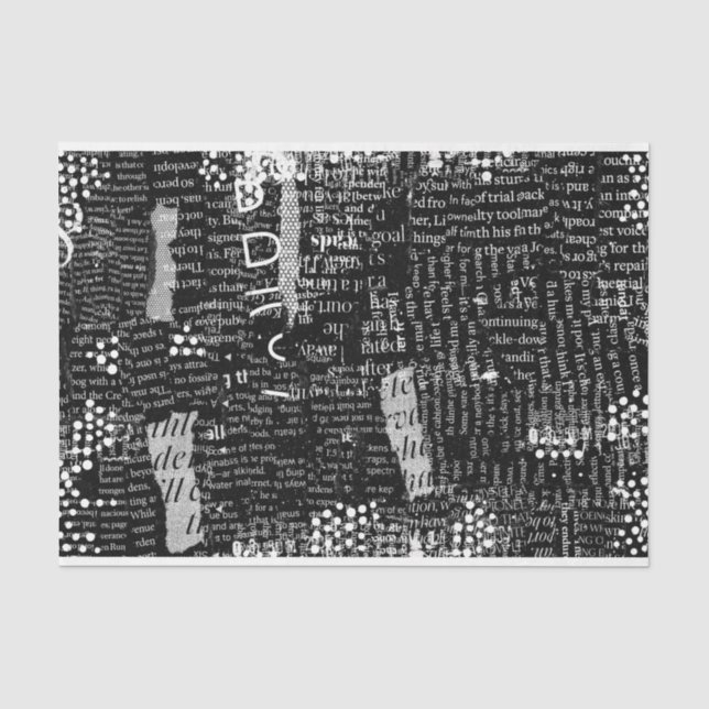 Mousseline Papier de tissu typographique pour découpage ou co (Recto)