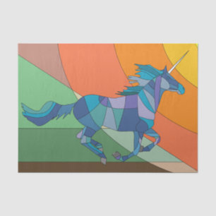 Mousseline papier de tissu unicorne en verre verni