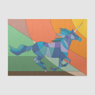 Mousseline papier de tissu unicorne en verre verni
