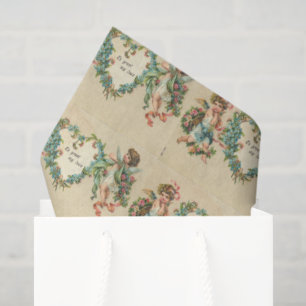 Mousseline Papier de tissu vintage Valentine Angel