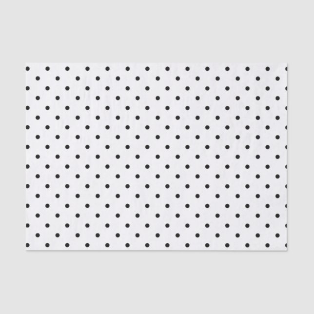 Mousseline Papier de tissu White with Black Dots (Recto)