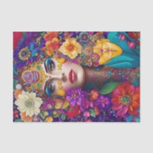 Papier de tissus à découpage tendance à fleurs flo