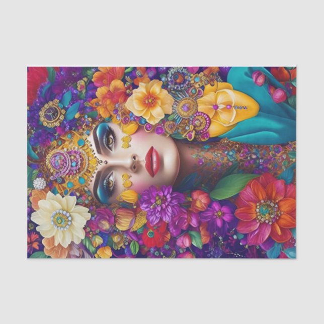 Mousseline Papier de tissus à découpage tendance à fleurs flo (Recto)