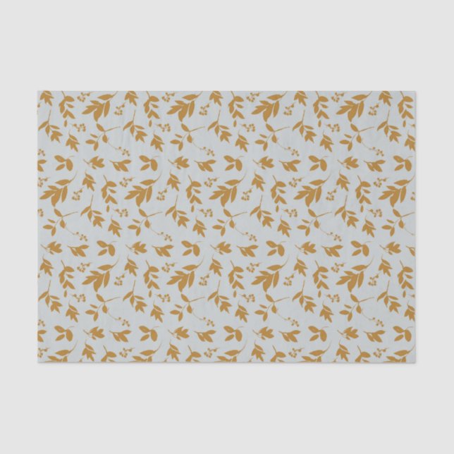 Mousseline Papier de tissus à feuillage jaune (Recto)