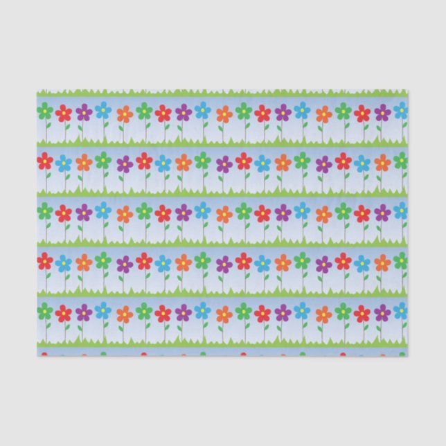 Mousseline Papier de tissus à fleurs colorées (Recto)