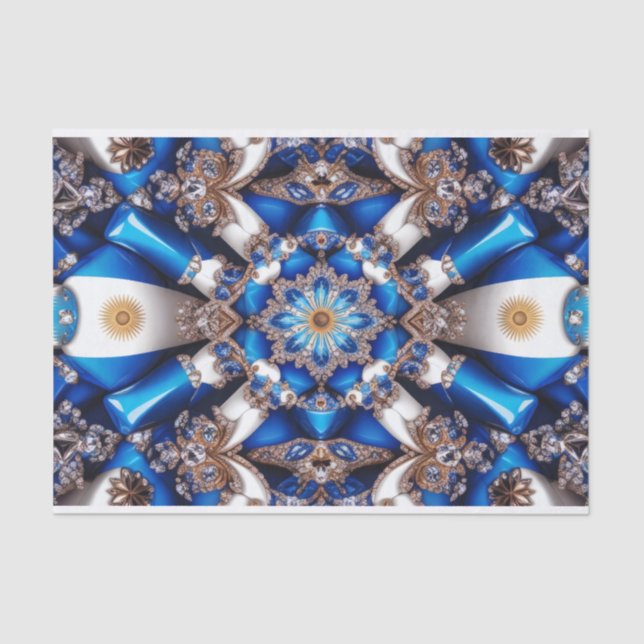 Mousseline Papier de tissus aux couleurs argentins (Recto)