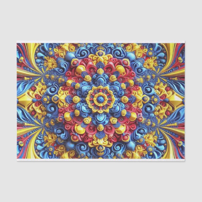 Mousseline Papier de tissus aux couleurs roumaines conception (Recto)