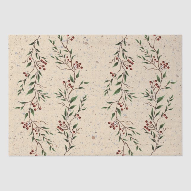 Mousseline Papier de tissus Berry Branch (Recto)