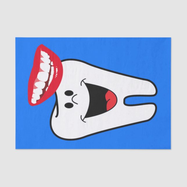 Mousseline Papier de tissus bleu dentition (Recto)