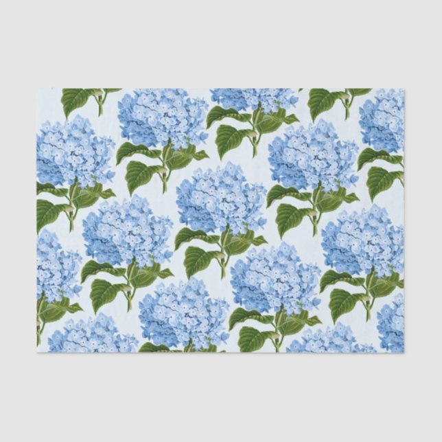 Mousseline Papier de tissus Blue Hydrangea (Recto)