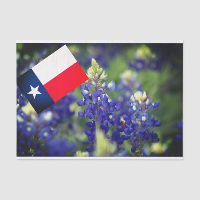 Mousseline Papier de tissus Bluebonnet du Texas (Recto)