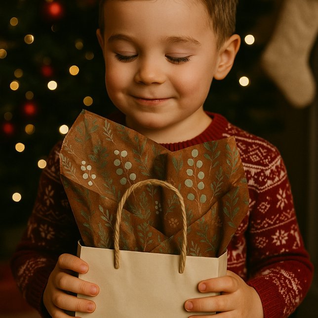 Mousseline Papier de tissus botanique rustique - Pin & Eucaly (Créateur téléchargé)
