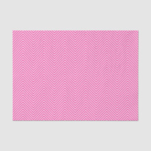 Mousseline Papier de tissus Chevron Line - Blanc sur rose