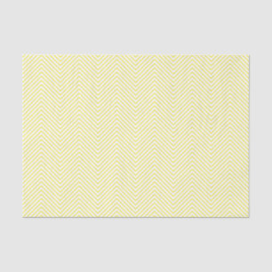 Mousseline Papier de tissus Chevron Line - Jaune sur blanc