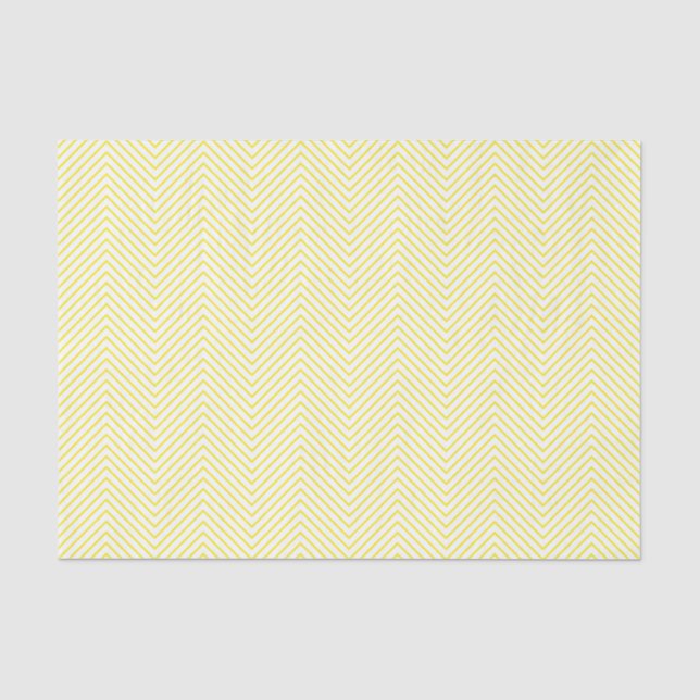 Mousseline Papier de tissus Chevron Line - Jaune sur blanc (Recto)