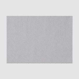 Mousseline Papier de tissus Chevron Line - Noir sur blanc