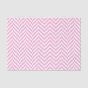 Mousseline Papier de tissus Chevron Line - Pink on White