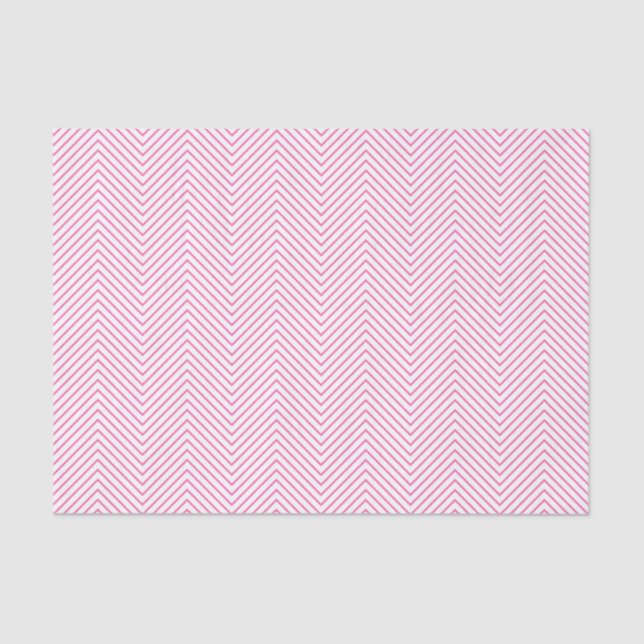 Mousseline Papier de tissus Chevron Line - Pink on White (Recto)