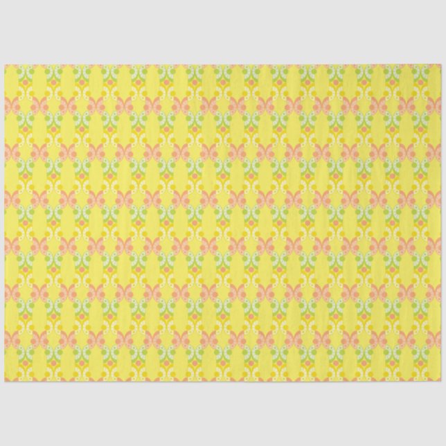 Mousseline Papier de tissus Citrus rétro (Recto)