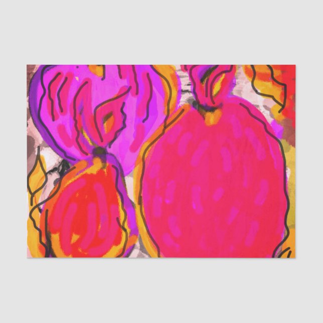 Mousseline Papier de tissus de conception de fruits tropicaux (Recto)