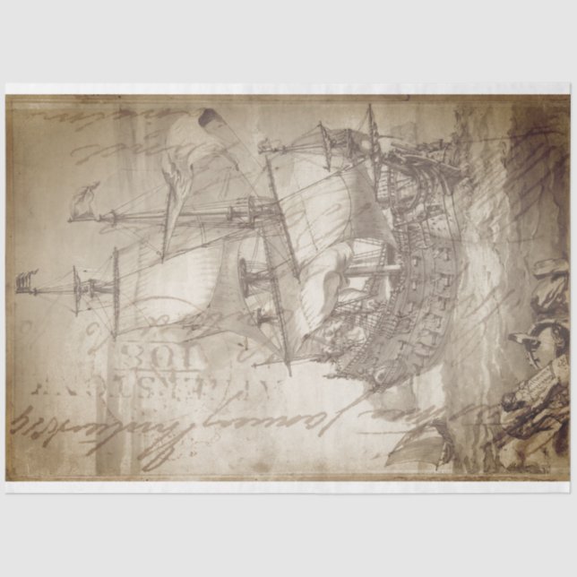 Mousseline Papier de tissus de découpage de meubles nautiques (Recto)