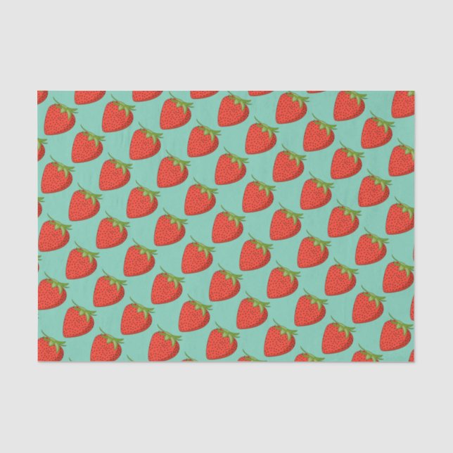 Mousseline Papier de tissus de fraises d'été (Recto)