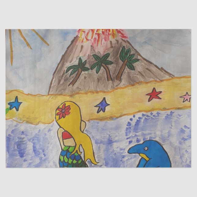 Mousseline Papier de tissus de l'île Mermaid (Recto)