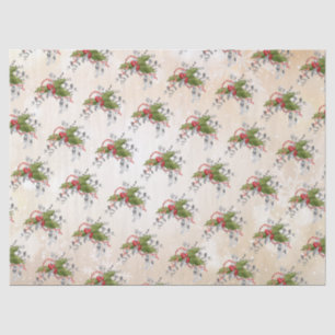 Mousseline Papier de tissus de Noël Holly Branch