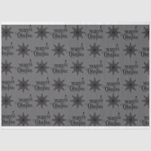 Mousseline Papier de tissus de Noël sombre et gothique (Recto)