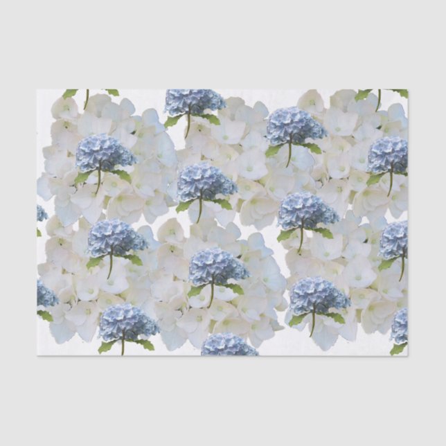 Mousseline Papier de tissus Dusty Blue Hydrangea (Recto)