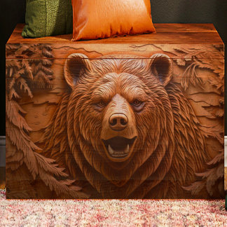 Mousseline Papier de tissus en bois découpage de l'ours