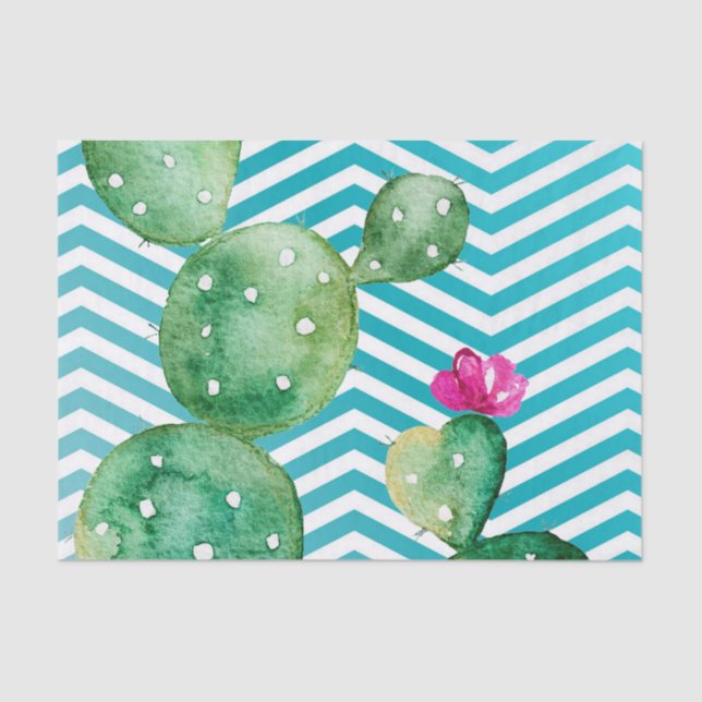 Mousseline Papier de tissus enveloppant les cactus de saumons (Recto)