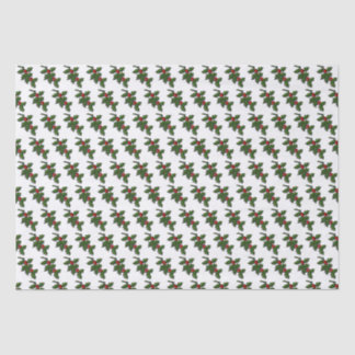 Mousseline Papier de tissus - Feuilles Holly et baies