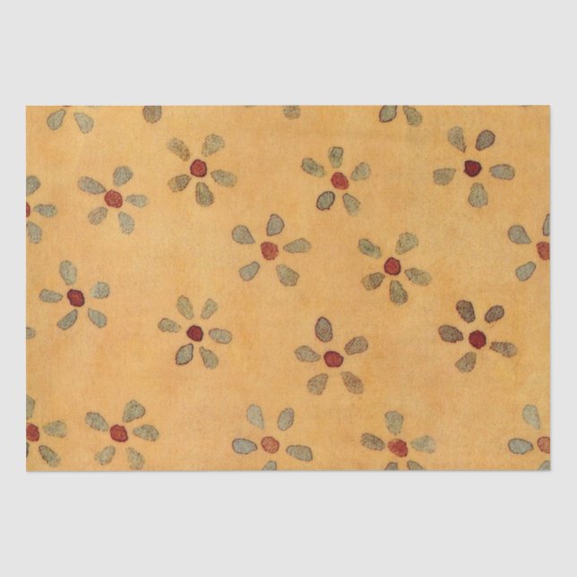 Mousseline Papier de tissus fleuri primitif (Recto)