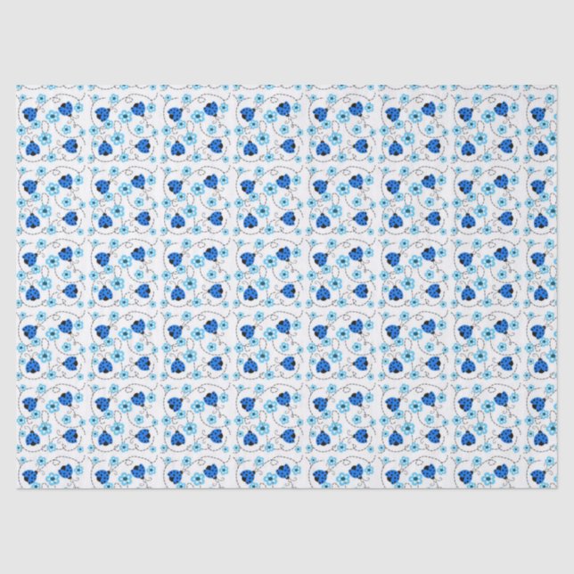 Mousseline Papier de tissus/Fleurs et Ladybugs (Recto)